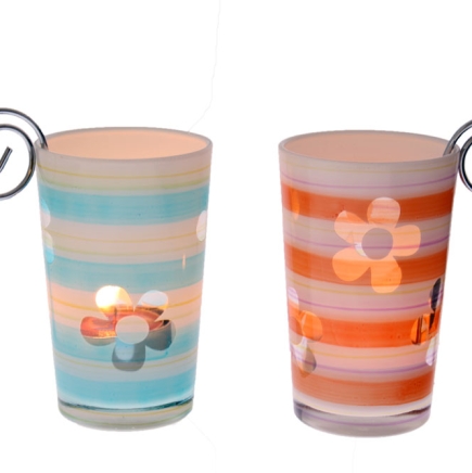 Glass candleholder, 10*7*12(6X48)