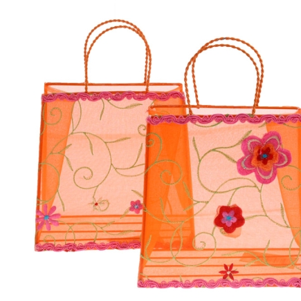 Оранжева органза-чантичка,1м.,25см.(1/24)